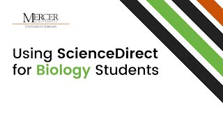 Using ScienceDirect for Biology Students [upl. by Pembroke919]