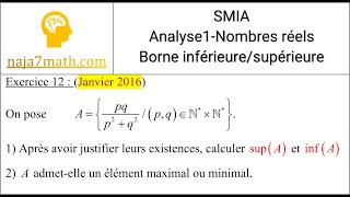 Exercice 12 SMIAMIP Analyse1  Nombres réels [upl. by Teryn]