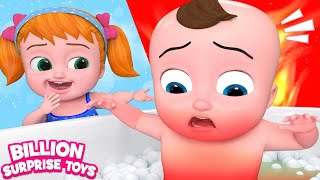 Hot Vs Cold Bath tub Challenge  Funny Stories for kids BillionSurpriseToys Cartoons for Kids [upl. by Dronel]