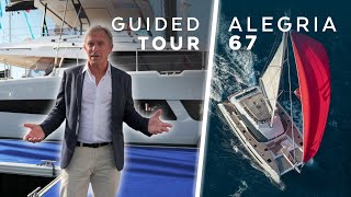 Alegria 67 guided tour of a spacious luxury catamaran [upl. by Trebor]