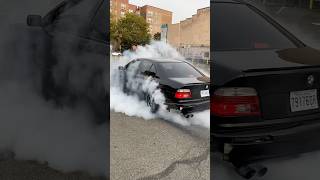 Straight pipe e39 bmw 540i burn out [upl. by Ysset]