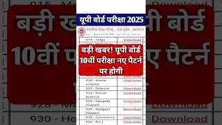 Up Board 10th New Exam Pattern 2025  Up Board Class 10th New Exam Pattern 2025 Subject Wise  UPMSP [upl. by Keelin390]