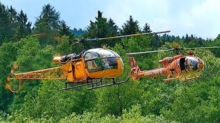 GIGANTIC RC TURBINE MODEL HELICOPTER FLIGHT SHOW SA341 SA318C BERND PÖTING AND FRANCIS PADUWAT [upl. by Finnie]