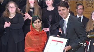 Malala Yousafzai receives honorary Canadian citizenship [upl. by Garrison]