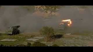 Hellenic Artillery MLRS RM70 firing slow motion [upl. by Hamilton]