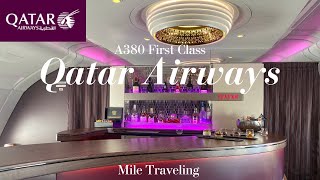 カタール航空A380ファーストクラス 素敵過ぎた搭乗記✈️ドーハ⇒バンコク 機内バーラウンジ 機内食 アメニティ【sub】 [upl. by Dunseath]