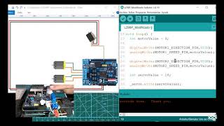 FUNDUMOTO Testeo de un escudo de control de motor L298P con Arduino [upl. by Delcina]