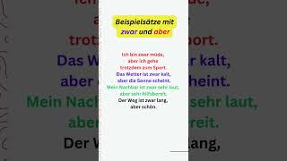 Beispielsätze mit zwar und aber alltagsdeutsch  germangrammar  b1prufung  mündlicheprüfung [upl. by Enilegnave253]