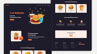 Build a Complete Responsive Website Using HTML And CSS  Food amp Restaurant Website Design [upl. by Ahsyas]