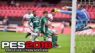 PES 2016  Master League 71 São Paulo x Palmeiras  Morumbi  Brasileirão  Super Clássico [upl. by Eiahpets]