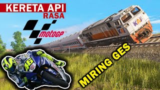 Parodi Kereta Api Menjadi MotoGP quot Miring Kaya Rosi quot [upl. by Atorod]