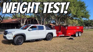 2022 Nissan Frontier ProX Hitch Weight Test Too Heavy [upl. by Ocsirf]