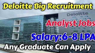 Deloitte latest recruitment analyst jobs in Hyderabadwork from home jobs in Telugu [upl. by Neenaej80]