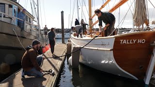 Starting the engine amp hoisting SAIL  Tally Ho moves [upl. by Luelle]