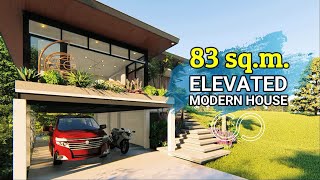 83 SQM FLOOD PROOF MODERN ELEVATED HOUSE design with GARAGE [upl. by Dorrie900]