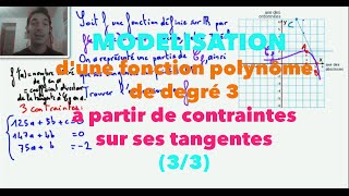 Modélisation dune fonction polynôme de degré 3 à partir de contraintes sur ses tangentes 33 [upl. by Ayela]