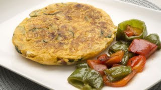 Receta de Tortilla de patatas calabacín y chorizo con pimientos de Karlos Arguiñano [upl. by Joanne]