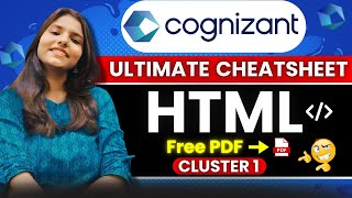 Cognizant Cluster 1 Technical Assessment HTML CheatSheet cluster1cognizant cognizantgencquestions [upl. by Doy]