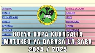 TAZAMA MATOKEO YA DARASA LA SABA 2024 2025 HAYA HAPA PSLE 2024 NECTA Results [upl. by Ebbie]