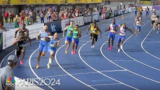 Noah Lyles anchors Team USA to heat win in mens 4x100m at World Athletics Relays  NBC Sports [upl. by Hollington]