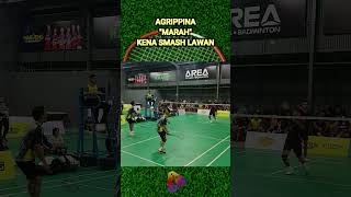 Agrippina quotmarahquot kena smash lawan shorts badminton [upl. by Server832]