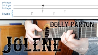 quotJolenequot Guitar Tutorial  Dolly Parton  Easy Fingerpicking  Strumming  Intro [upl. by Aicilef]