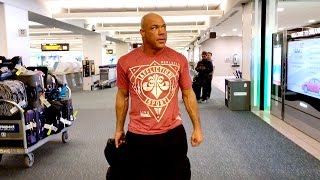 Kurt Angle describes how hes feeling as he arrives for the WWE Hall of Fame [upl. by Attenna]