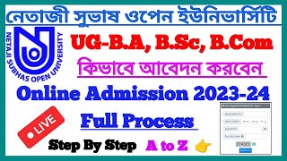 NSOU Online Admission 202324 Full Process Step By Step  UG Online Admission Live Full Process NSOU [upl. by Myer]