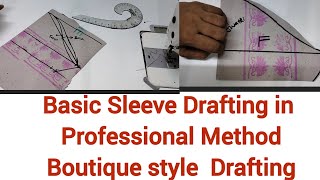 Basic Sleeve Drafting in Professional method  Short Sleeve  How to make basic sleeves pattern [upl. by Namrehs786]