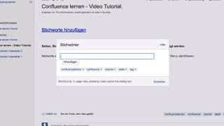 Stichworte hinzufügen  Atlassian Confluence lernen 73 [upl. by Mattland36]