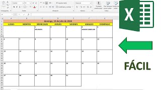 Como hacer un calendario en excel [upl. by Laohcin]