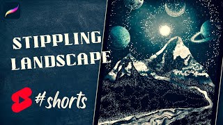 Landscape Stippling Art in Procreate Shorts [upl. by Keffer361]