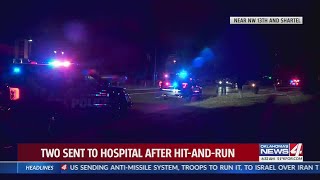 Two injured in hitandrun in NW Oklahoma City [upl. by Leirda]