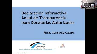 Webinar Obligación de Transparencia de las Donatarias Autorizadas [upl. by Comptom952]