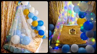 Easy canopy decoration ideas at home DIY Canopybirthday decoration at home anniversary decoration [upl. by Iral589]