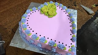 New design cream cake recipe pink cake fresh cream decorate pineapple cake cheese heart shape ideas [upl. by Lawford]