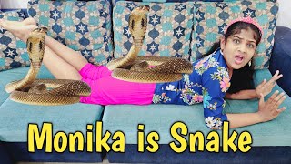 Monika Changed into Snake 🐍  comedy video  funny video  Prabhu Sarala lifestyle [upl. by Akital]