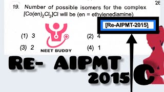 ReAIPMT2015 TopicIsomerism Coordination compound chemistrygirl9215 BUSHRA ASHRAF BAmaam [upl. by Ecirehs658]