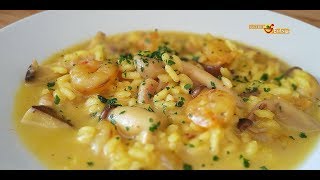 Risotto con setas y gambas [upl. by Airad]