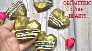 Geometric cake hearts TutorialHow to Make Geo HeartsHeart CakesiclesFoodiekytes [upl. by Pearl]