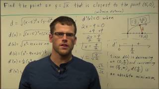 Optimization Problem involving Distance Formula [upl. by Tteltrab816]