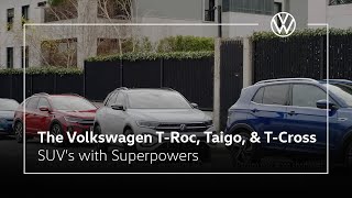 2023 Volkswagen TRoc Taigo and TCross  SUVs with Superpowers​ [upl. by Eednac]