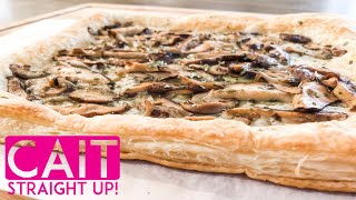 Mushroom and Gruyere Tart Recipe  Cait Straight Up [upl. by Acir850]