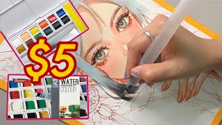 How My Drawing is with CHEAP WATERCOLOR  Huta Chan [upl. by Melisenda231]