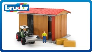 Bruder Toys bworld Farming Machine Hall with Figure 62620 [upl. by Settle374]