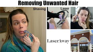 LaserAway Laser Hair Removal  Dermaplaning  Shaving My Face [upl. by Turpin]