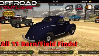 Offroad Outlaws  551 All 11 BarnField Find Locations [upl. by Oinotnanauj]