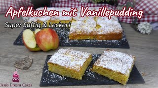 Saftiger Apfelkuchen mit Vanillepudding 😍  Schnell Einfach und traumhaft Lecker [upl. by Julee]