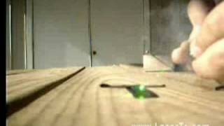 High power green laser pointer can melt plastic in short time [upl. by Berardo]