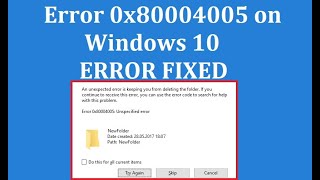 How To Fix Error 0x80004005 on Windows 10 [upl. by Tennos423]